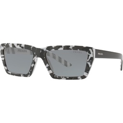 Prada Woman Sunglasses Camuflage Black Frame, Grey Lenses, 57MM