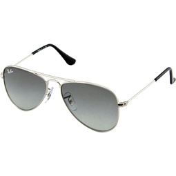 Ray-Ban Jr. Kids Aviator Kids Sunglasses (RJ9506) Silver Shiny/Grey Mirror - Non-Polarized - 50mm