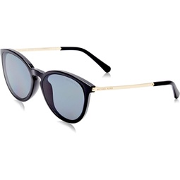 Michael Kors Woman Sunglasses Black Frame, Solid Light Grey Lenses, 56MM