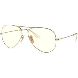 Ray-Ban RB3025 Metal Aviator Sunglasses For Men For Women + BUNDLE with Designer iWear Eyewear Care Kit