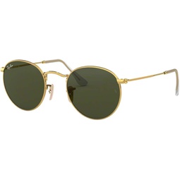Ray-Ban RB3447 Round Metal Unisex Sunglasses (Arista Frame/Crystal Green Lens 001, 50)
