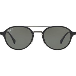 Ray-Ban Rb4287 Square Sunglasses, Black/Polarized Green, 55 mm