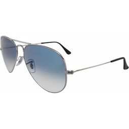 New Ray Ban RB3025 003/3F Aviator Silver/Crystal Gradient Light Blue Lens 58mm Sunglasses