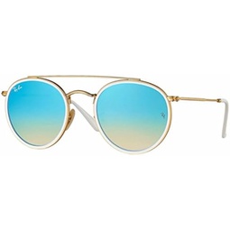 Ray-Ban RB3647N Round Double Bridge Sunglasses + BUNDLE with Designer iWear Eyewear Care Kit