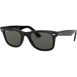 Ray-Ban RB2140 Original Wayfarer Sunglasses, Black/Green Polarized, 50 mm