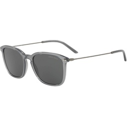 GIORGIO ARMANI AR 8111 568187 Grey Plastic Rectangle Sunglasses Grey Lens