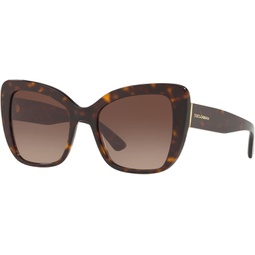 Dolce & Gabbana DG 4348 502/13 Havana Plastic Butterfly Sunglasses Brown Gradient Lens