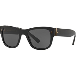 Dolce and Gabbana DG4338 501/87 Black DG4338 Square Sunglasses Lens Category 3