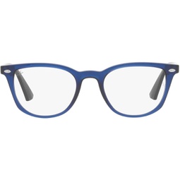 Ray-Ban Junior Kids RY1601 Square Prescription Eyewear Frames, Transparent Blue/Demo Lens, 46 mm