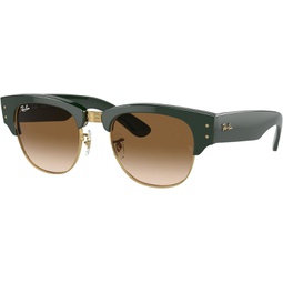 Ray-Ban Unisex Sunglasses Green On Gold Frame, Light Brown Lenses, 53MM