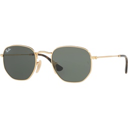 Ray-Ban RB3548N Hexagonal Sunglasses+ Vision Group Accessories Bundle, unisex-adult(Arista/Crystal Green (001),51)