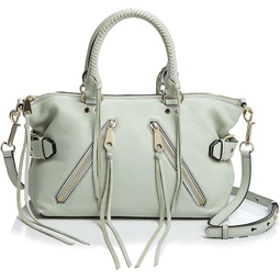 Rebecca Minkoff Moto Leather Satchel Blue Pale Sage Hr25imos26