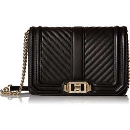 Rebecca Minkoff womens Chevron Quilted Small Love Crossbody, Black, One Size US