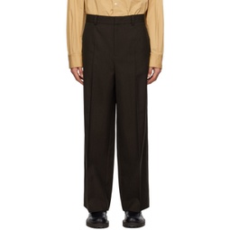 Brown Stripe Trousers 232775M191000
