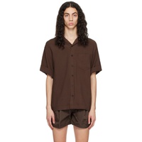 Brown Camp Collar Shirt 231775M192011