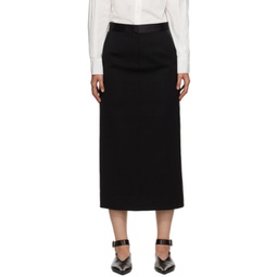 Black Tailored Maxi Skirt 232775F093000