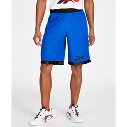 Mens Regular-Fit Logo-Print Mesh Basketball Shorts