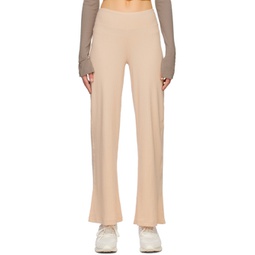Beige Embroidered Lounge Pants 231749F521005