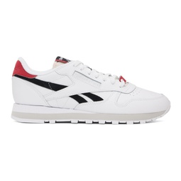 White & Black Classic Leather Sneakers 241749M237053