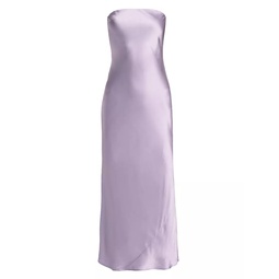 Joana Silk Strapless Slip Midi-Dress