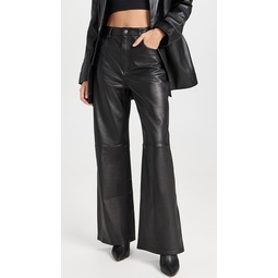 x Veda Kennedy Wide Leg Leather Pants