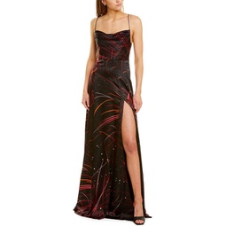 gracie silk-blend maxi dress
