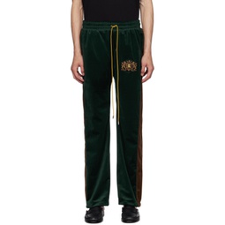 Green Embroidered Sweatpants 232923M190003