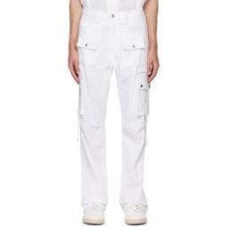 White Pockets Cargo Pants 241923M188004