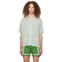 Off-White & Green Cravat Shirt 241923M192011
