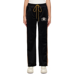 Black Embroidered Lounge Pants 232923F086003