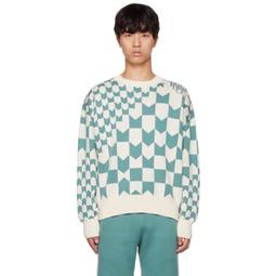 Blue & Off-White Racing Sweater 231923M204001