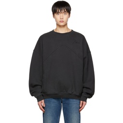 Black Embroidered Sweatshirt 222923M204007