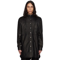 Black Jumbo Fogpocket Leather Jacket 232232M181016