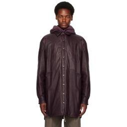 Purple Jumbo Fogpocket Leather Jacket 232232M181017
