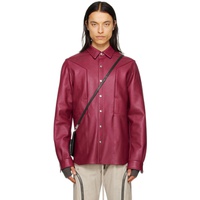 Pink Fogpocket Leather Jacket 231232M181008