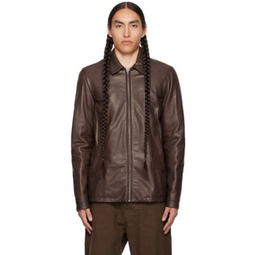 Brown Brad Leather Jacket 232232M181002