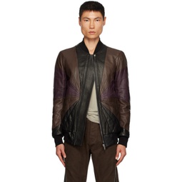 Brown Classic Flight Leather Jacket 232232M175006