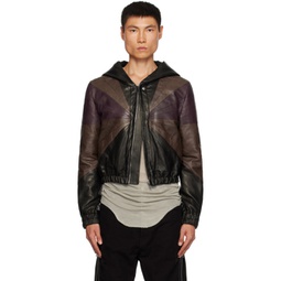 Black Edfu Leather Jacket 232232M181008