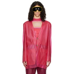 Pink Lido Leather Jacket 231232M181030