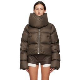 Gray Funnel Neck Down Jacket 232232F061004