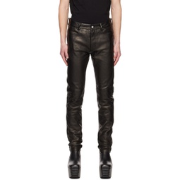 Black Tyrone Leather Pants 231232M189013