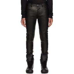 Black Tyrone Leather Pants 232232M186001