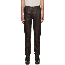 Purple Tyrone Leather Pants 232232M186002