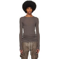 Gray Ribbed Sweater 231232M201015