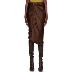 Brown Wrap Midi Skirt 232232F092004