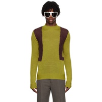 Green & Purple Harness Sweater 232232M201040