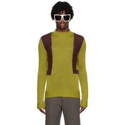 Green & Purple Harness Sweater 232232M201040