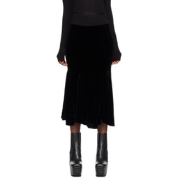 Black Divine Bias Midi Skirt 232232F092003