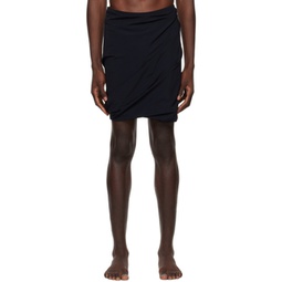 Black Draped Swim Shorts 231232M208006