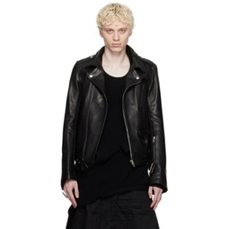 Black Luke Stooges Leather Jacket 232126M181001